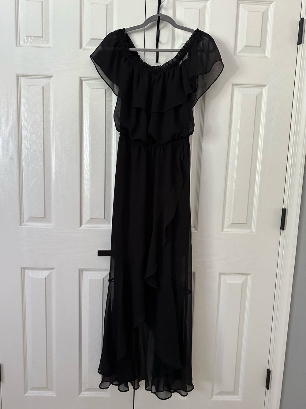 Black Ruffled Maxi Dress from Express